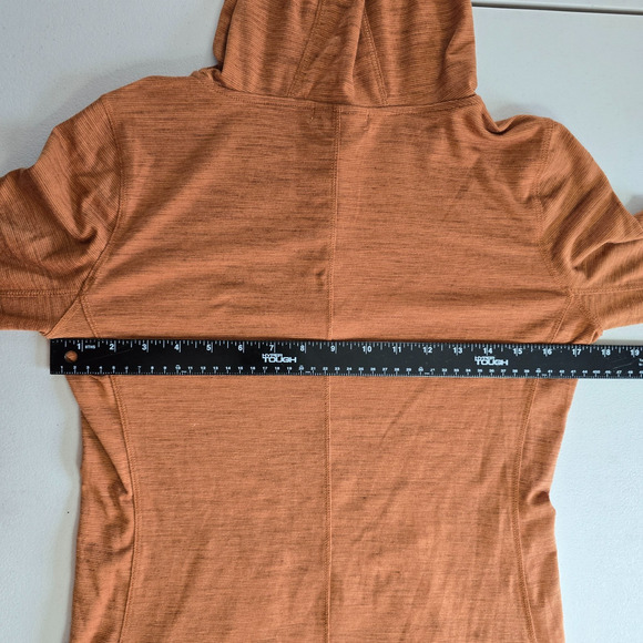 Prana Hoody Women's XS Burnt Orange Henley Neckline Kangaroo Pouch Long Sleeve - Picture 7 of 13